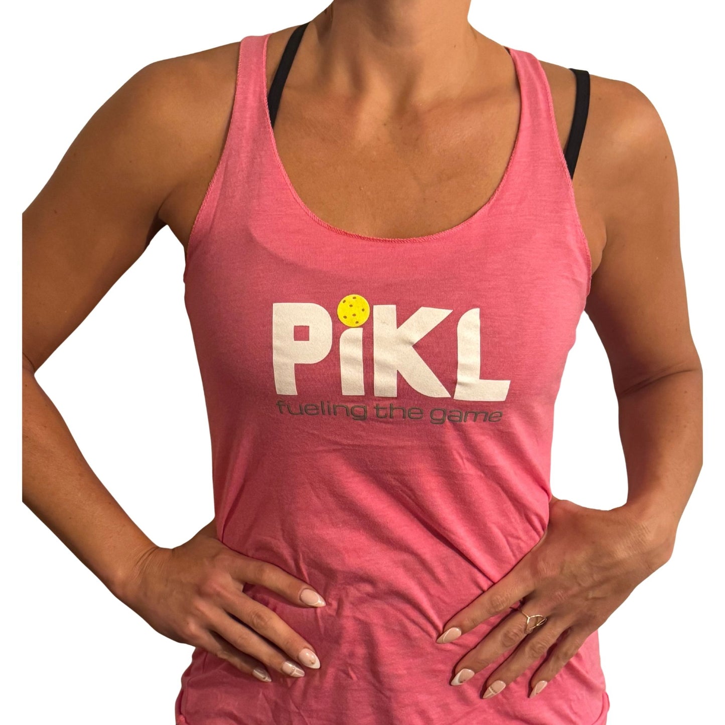 Next Level Women's Triblend Racerback Tank (White Logo)
