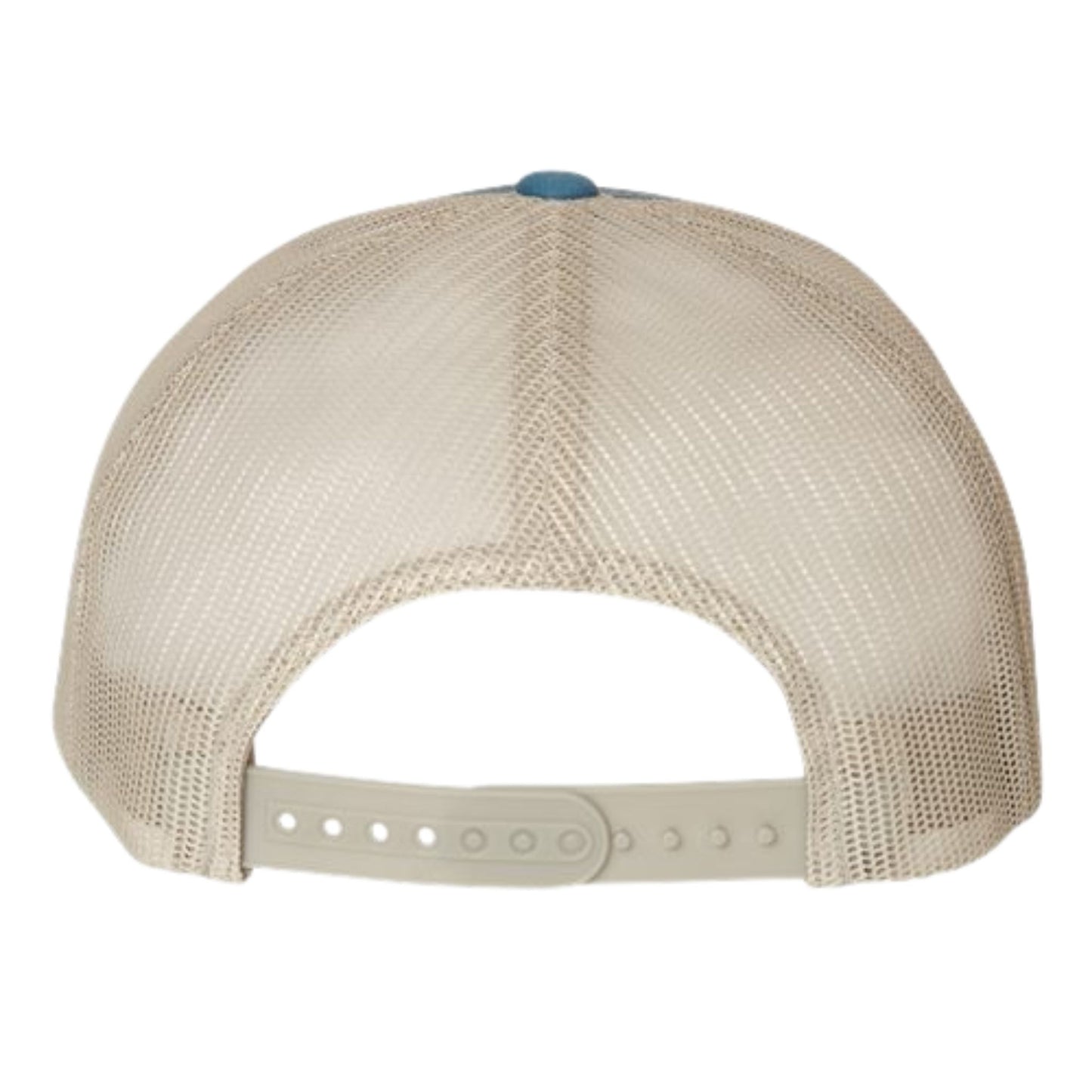 Steel Blue/Silver Retro Trucker Snapback Cap (White Logo)