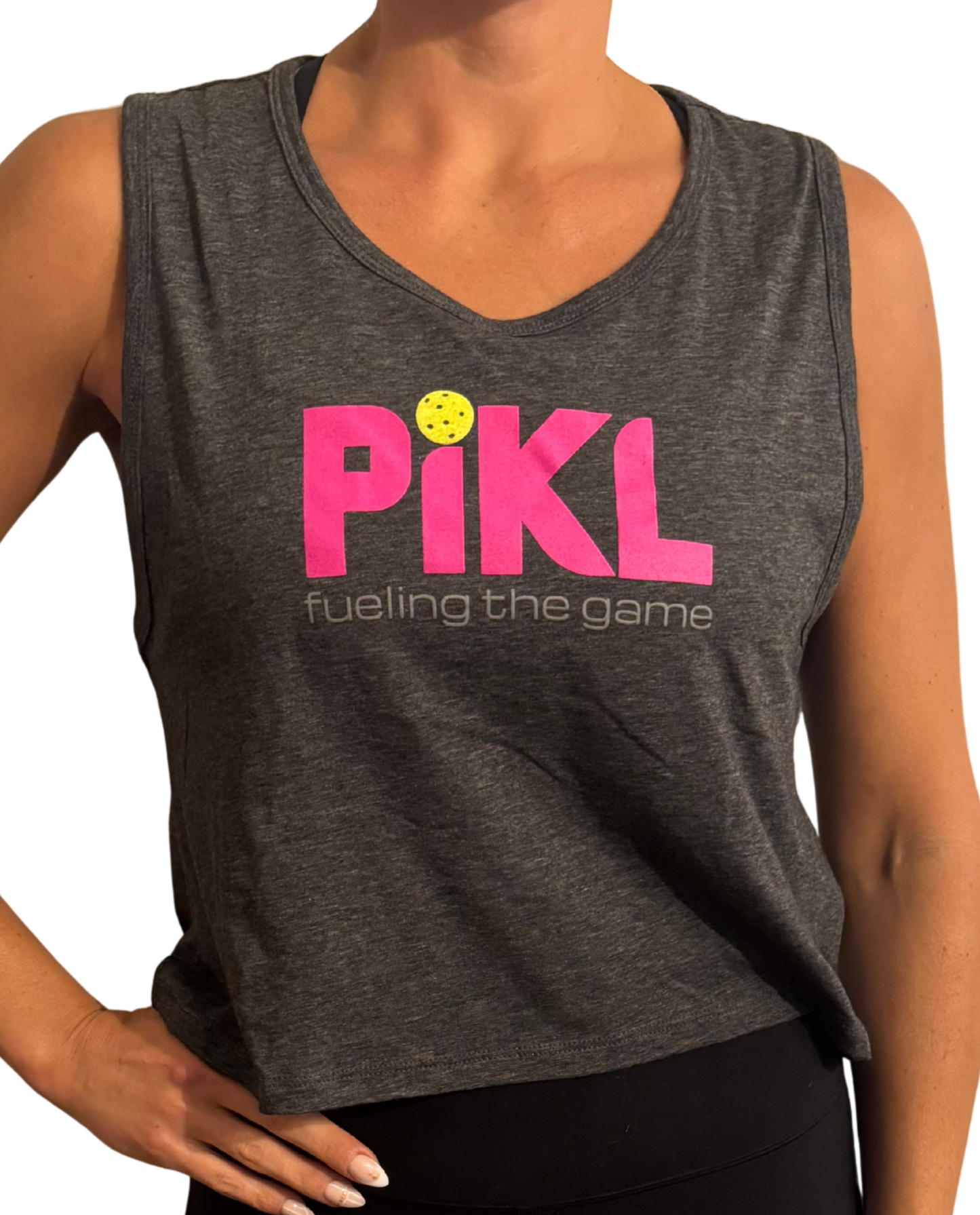 Next Level Women's Festival Sleeveless Deep V-Neck T-Shirt (Pink Logo)