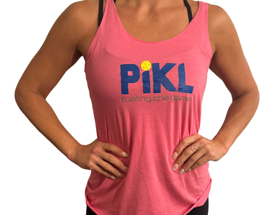 Next Level Women's Triblend Racerback Tank (Blue Logo)