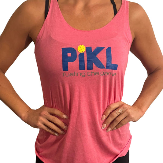 Next Level Women's Triblend Racerback Tank (Blue Logo)