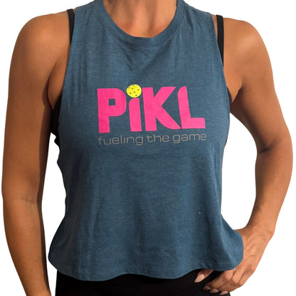Bella + Canvas Women's Racerback Crop Tank (Pink Logo)