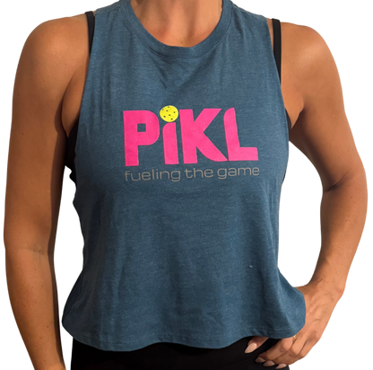 Bella + Canvas Women's Racerback Crop Tank (Pink Logo)