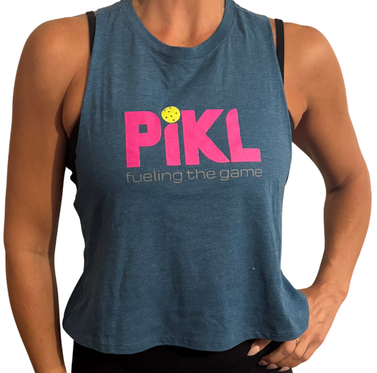 Bella + Canvas Women's Racerback Crop Tank (Pink Logo)